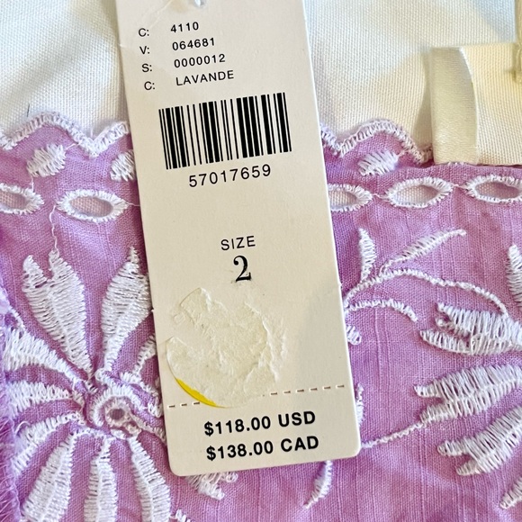 Anthropologie Maeve Lavender Top with White Detailing - Picture 4 of 4
